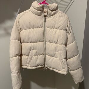 Hollister Corduroy Mock-Neck Puffer Jacket